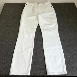 Abercrombie & Fitch Slim Straight Jeans White Women 32/14L White Ultra High Rise